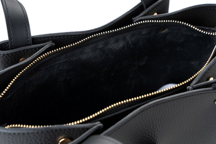 Vince Camuto Bolso de Mano Bellagio - Negro, 100% Piel de Polivinilo, Elegante y Sofisticado para Cualquier Ocasión